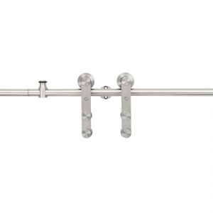 Set piese pentru ușă glisantă, argintiu, 183 cm oțel inoxidabil - Img 2