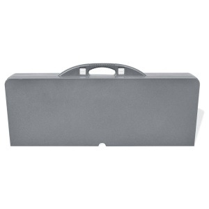 Set pliabil pentru camping cu masă și 4 scaune din aluminiu ușor, gri - Img 5