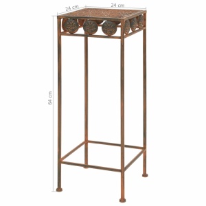 Set suport plante, 3 buc., ruginiu, metal, stil vintage - Img 10