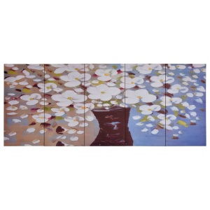 Set tablouri din pânză, vas cu flori, multicolor, 150 x 60 cm - Img 2