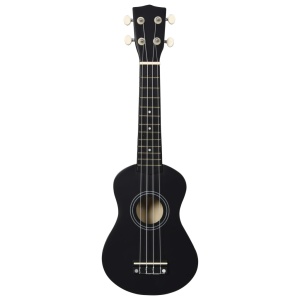 Set ukulele soprano, cu husă, pentru copii, negru, 21" - Img 5