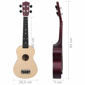 Set ukulele Soprano pentru copii, cu husă, lemn deschis, 23" - Img 10