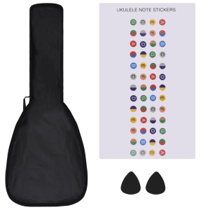 Set ukulele Soprano pentru copii, cu husă, negru, 23" - Img 3