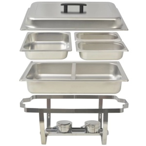 Set vase incălzire mâncare, 2 piese, oțel inoxidabil - Img 6