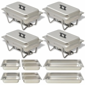 Set vase incălzire mâncare, 4 piese, oțel inoxidabil