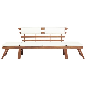 Șezlong/Bancă grădină, lemn masiv de acacia, 190 x 66 x 75 cm - Img 2