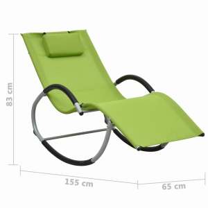 Șezlong cu pernă, verde, textilenă - Img 5