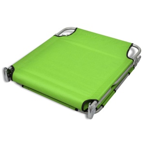 Șezlong verde măr pliabil pentru plajă, cu tetieră și spătar reglabil - Img 5