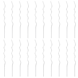 Spirale pentru suport plante, 20 buc., 110 cm, oțel galvanizat - Img 3