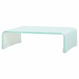Stativ TV/monitor, sticlă, 40 x 25 x 11 cm, alb