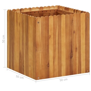 Strat inălțat de grădină, 50 x 50 x 50 cm, lemn masiv de acacia - Img 5