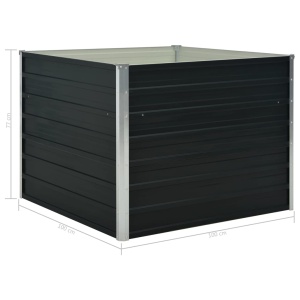Strat inălțat de grădină antracit 100x100x77 cm oțel galvanizat - Img 5