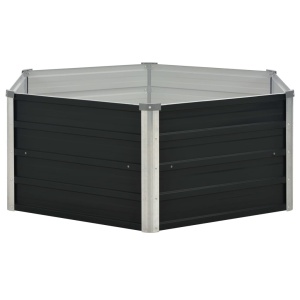 Strat inălțat de grădină antracit 129x129x45 cm oțel galvanizat - Img 3