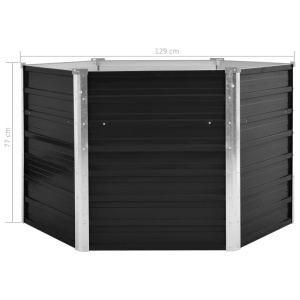 Strat inălțat de grădină antracit 129x129x77 cm oțel galvanizat - Img 5