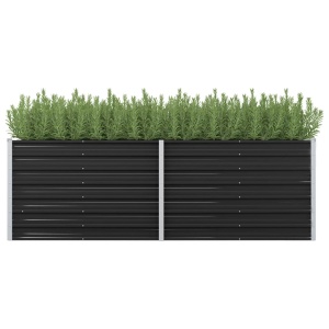 Strat inălțat de grădină antracit 240x80x77 cm oțel galvanizat