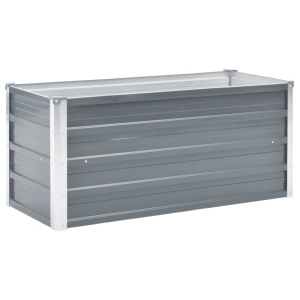Strat inălțat de grădină, gri, 100x40x45 cm, oțel galvanizat - Img 3