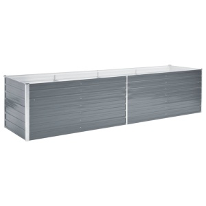Strat inălțat de grădină, gri, 320x80x77 cm, oțel galvanizat - Img 3
