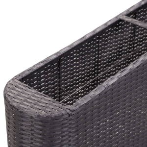 Strat inălțat de grădină negru 120x24x40 cm poliratan - Img 5