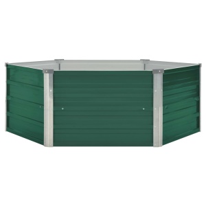 Strat inălțat de grădină, verde, 129x129x46 cm, oțel galvanizat - Img 2