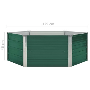 Strat inălțat de grădină, verde, 129x129x46 cm, oțel galvanizat - Img 5