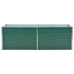 Strat inălțat de grădină, verde, 240x80x77 cm, oțel galvanizat - Img 4