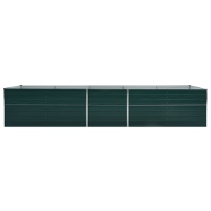 Strat inălțat de grădină, verde, 400x80x77 cm, oțel galvanizat - Img 4