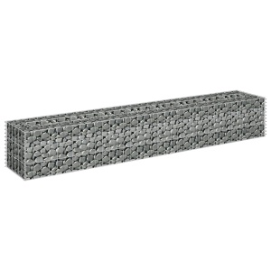Strat inălțat gabion, 180 x 30 x 30 cm, oțel galvanizat - Img 3