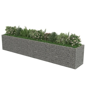 Strat inălțat gabion, 540 x 90 x 100 cm, oțel galvanizat - Img 3