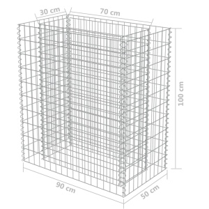 Strat inălțat gabion, 90x50x100 cm, oțel galvanizat - Img 7