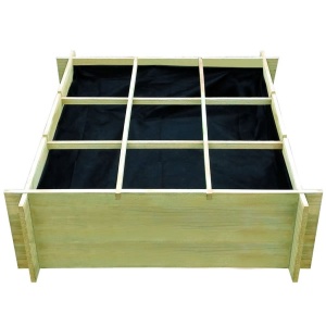 Strat inălțat legume grădină, 120x120x40 cm, lemn de pin tratat - Img 2