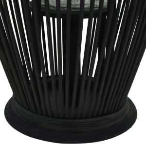 Suport de lumânări suspendat tip felinar, negru, 60 cm, bambus - Img 3