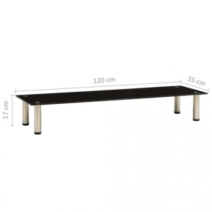 Suport TV, negru, 120 x 35 x 17 cm, sticlă securizată - Img 5