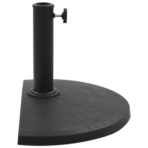Suport umbrelă de soare, negru, 9 kg, polirășină, semi-rotund - Img 2