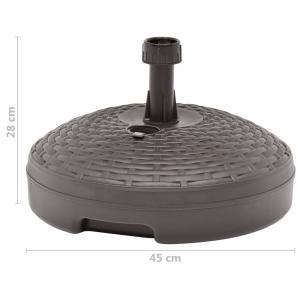 Suport umbrelă, maro, 20 L, plastic, umplere cu nisip/apă - Img 5