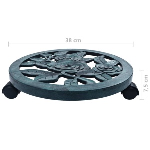 Suporturi de plante cu role, 6 buc., verde, 38 cm, plastic - Img 5