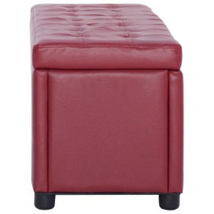 Taburet de depozitare, roșu vin, 87,5 cm, piele ecologică - Img 4
