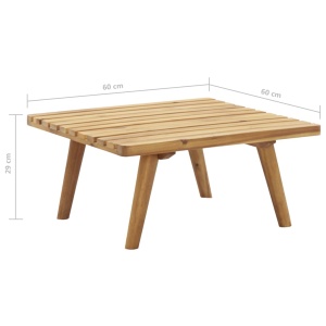 Taburet de grădină cu pernă, 60 x 60 x 29 cm, lemn masiv acacia - Img 5