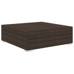 Taburet modular, 1 buc., maro, poliratan, cu pernă - Img 2