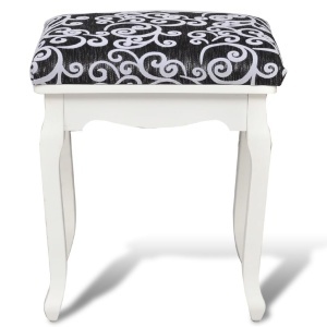 Taburet pentru dressing, negru, material textil - Img 3