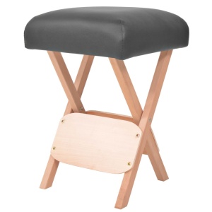 Taburet pliabil de masaj cu șezut gros de 12 cm &amp; 2 perne negru - Img 2