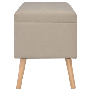 Taburete cu depozitare, 3 buc., bej, material textil - Img 11