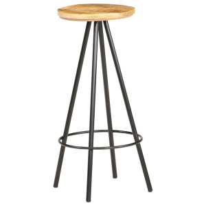 Taburete de bar, 2 buc., lemn de mango nefinisat - Img 5