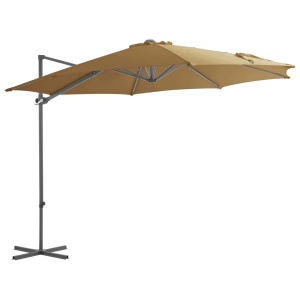 Umbrelă de exterior cu bază portabilă, gri taupe - Img 3