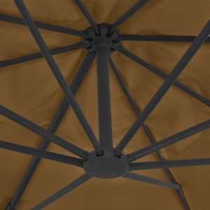 Umbrelă de exterior cu bază portabilă, gri taupe - Img 2