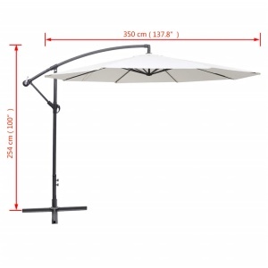 Umbrelă de soare, 3,5 m, alb nisip - Img 7