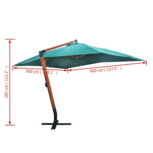 Umbrelă de soare 300 x 400 cm Verde - Img 5