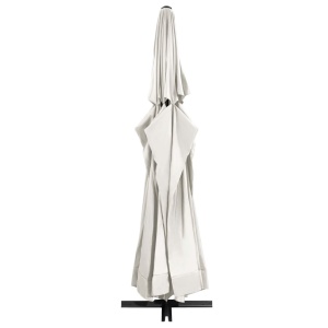 Umbrelă de soare cu stâlp aluminiu, alb nisipiu, 600 cm - Img 4
