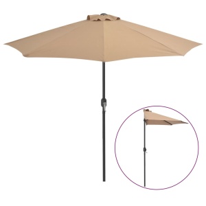Umbrelă de soare de balcon, tijă aluminiu gri taupe, 270x135 cm - Img 2