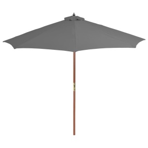 Umbrelă de soare de exterior, stâlp din lemn, 300 cm, antracit - Img 3