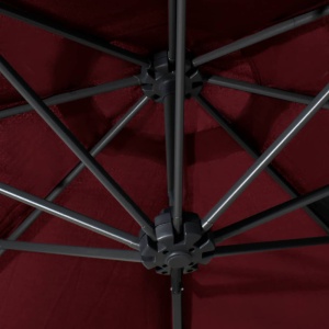 Umbrelă de soare de perete, stâlp metalic, roșu vișiniu, 300cm - Img 2